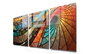Wallity Conjunto de 3 Pinturas Decorativas en Vidrio Templado 50 x 70 cm Multicolor